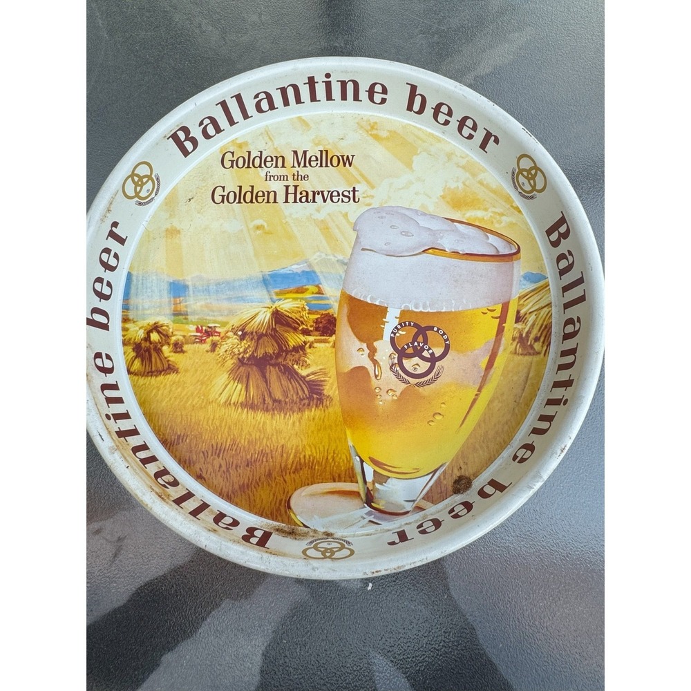 Ballantine Beer Tray Golden Mellow Golden Harvest Bar Decor Serving